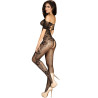 Chilirose - Cr 3525 Bodystocking Sans Crochet Noir S/M